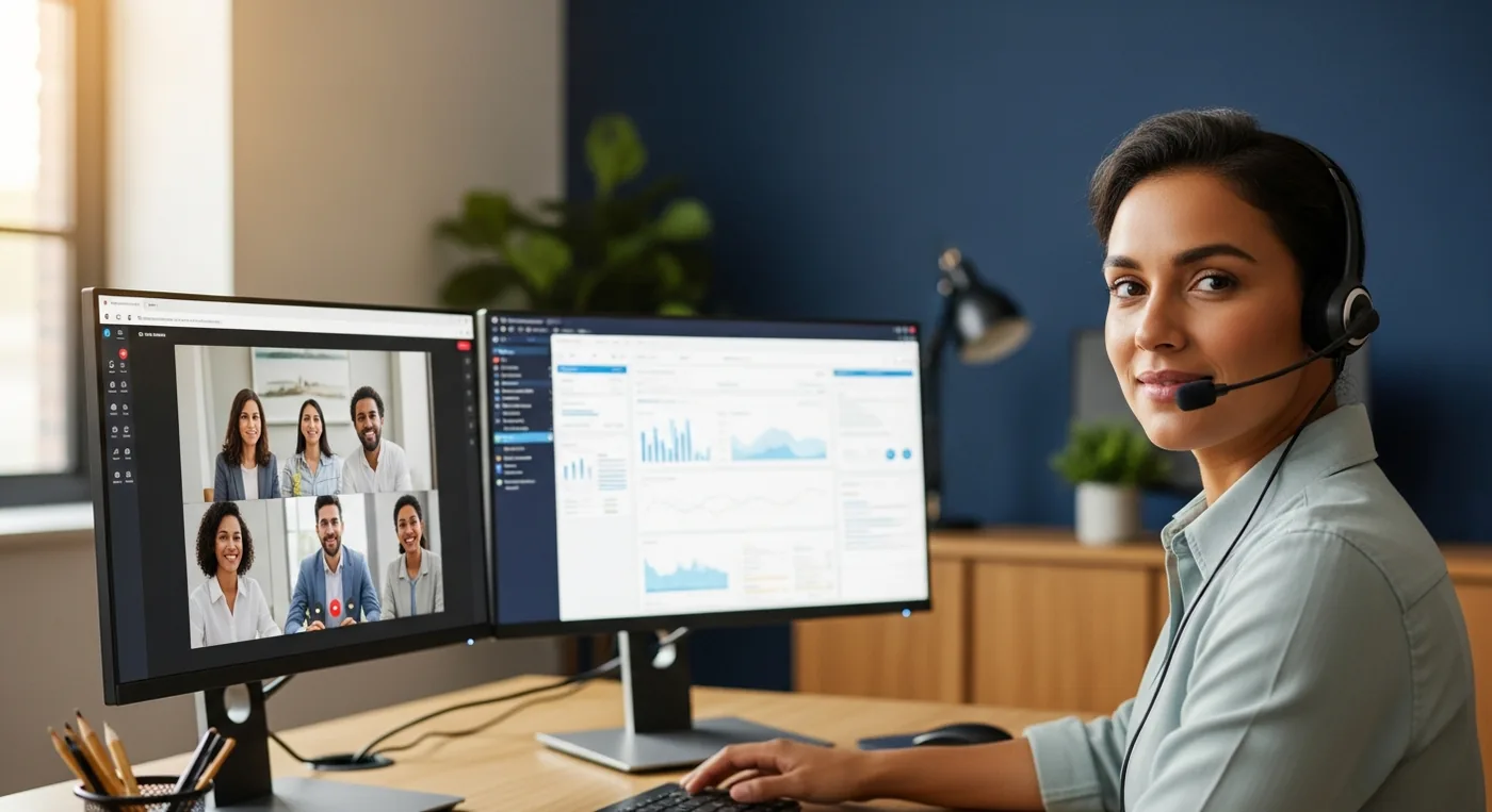 A support specialist assisting a customer over video